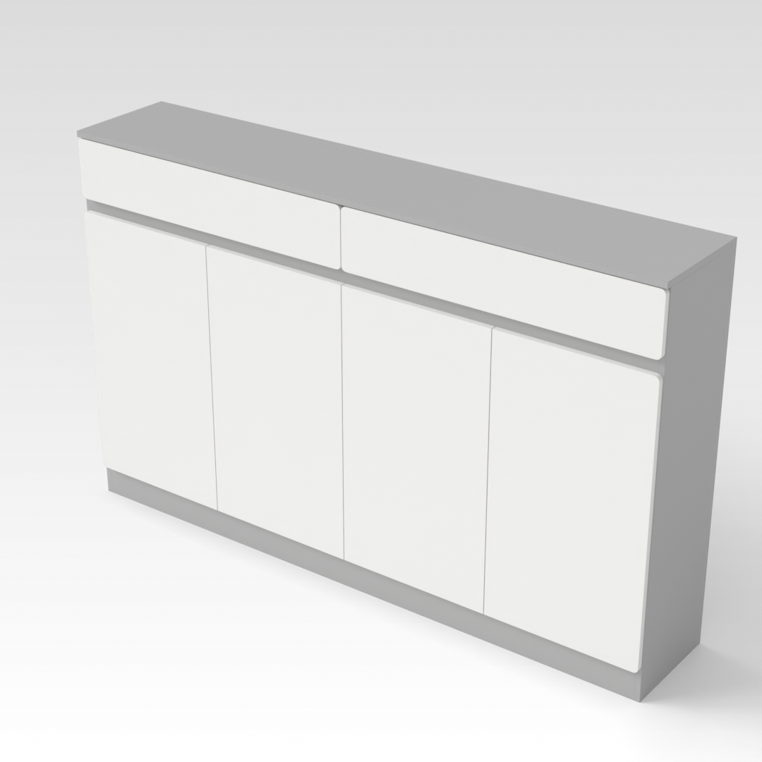 Light Gray & Warm White Shoe Cabinet