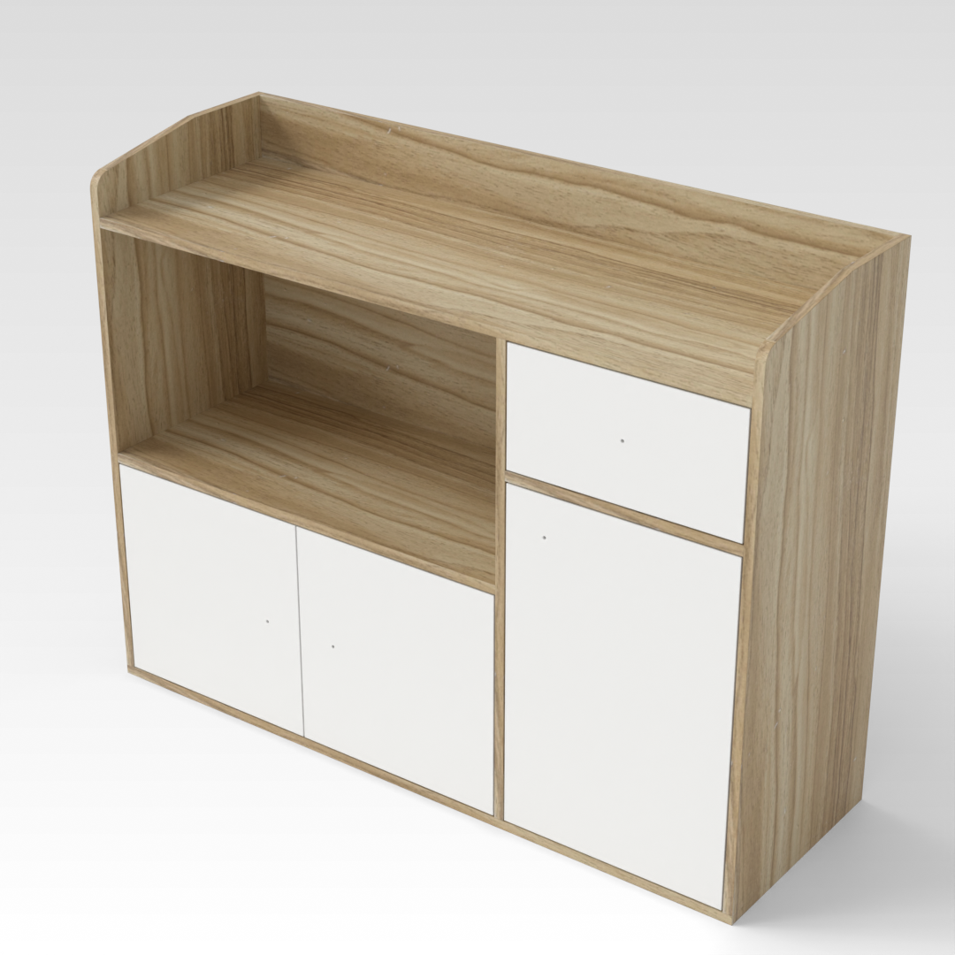Country Oak & Warm White Sideboard