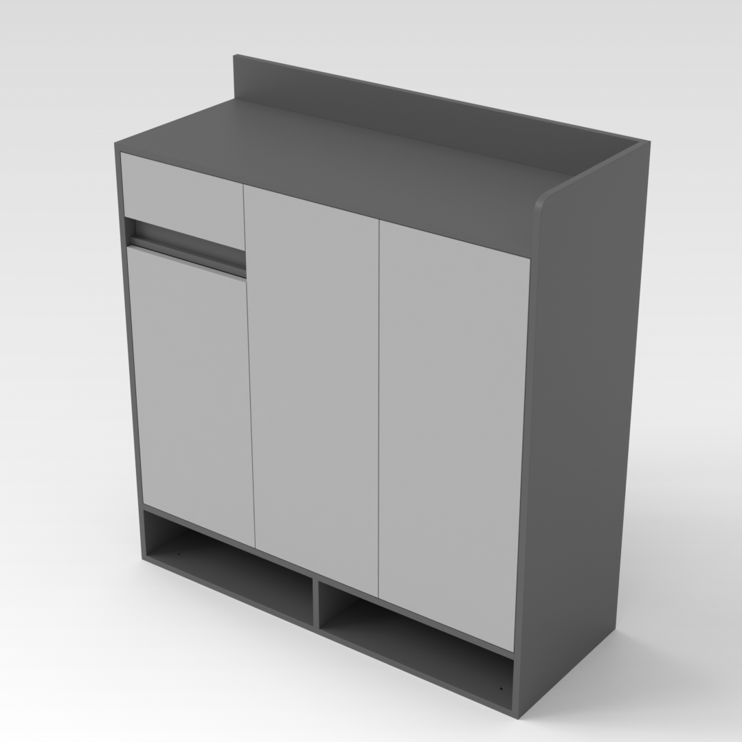 Sky Gray & Light Gray Shoe Cabinet