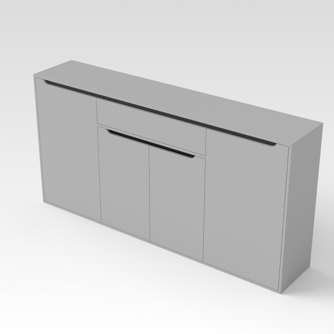 Light Gray & Black Shoe Cabinet