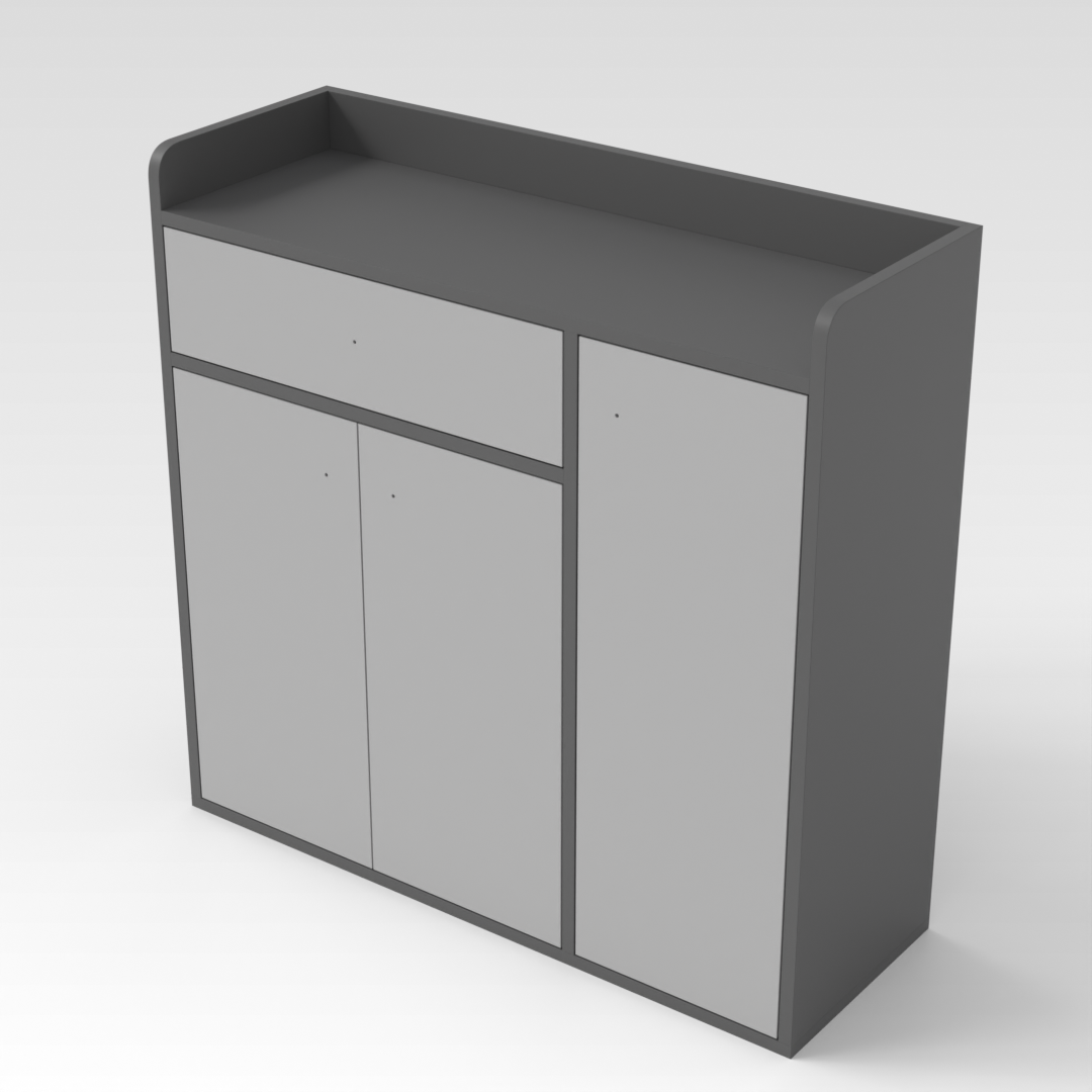 Sky Gray & Light Gray Shoe Cabinet