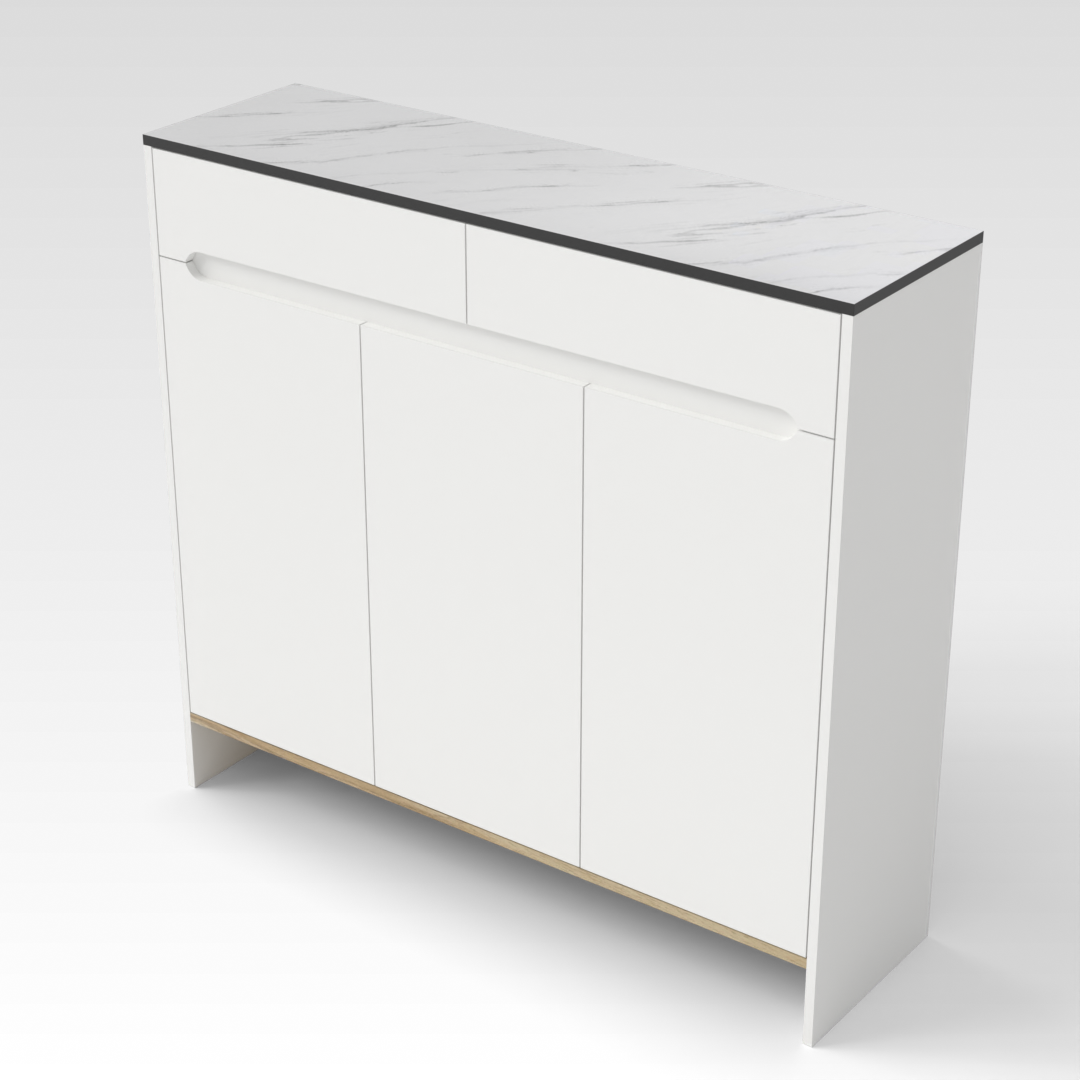 Warm White & Country Oak Sideboard