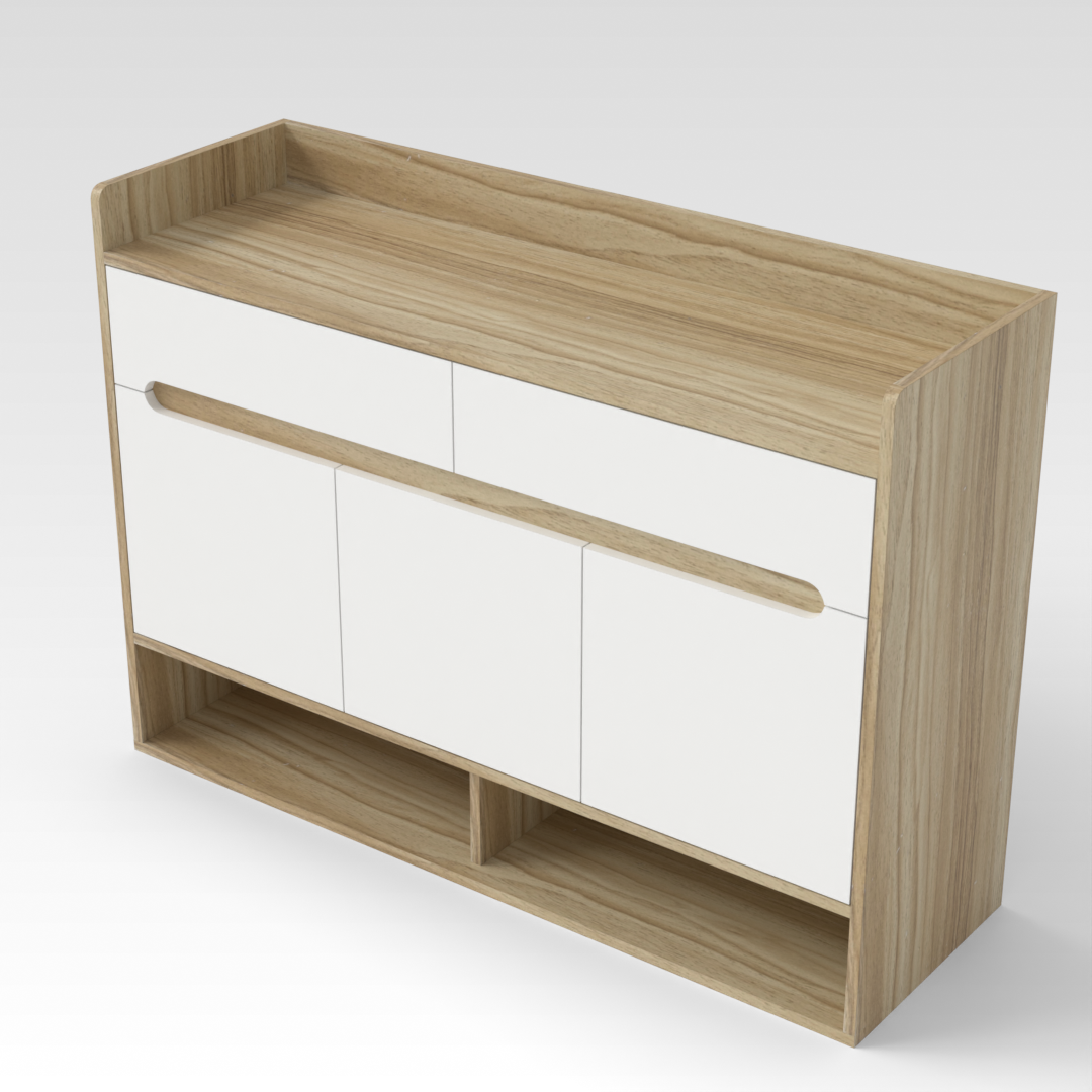 Country Oak & Warm White Sideboard