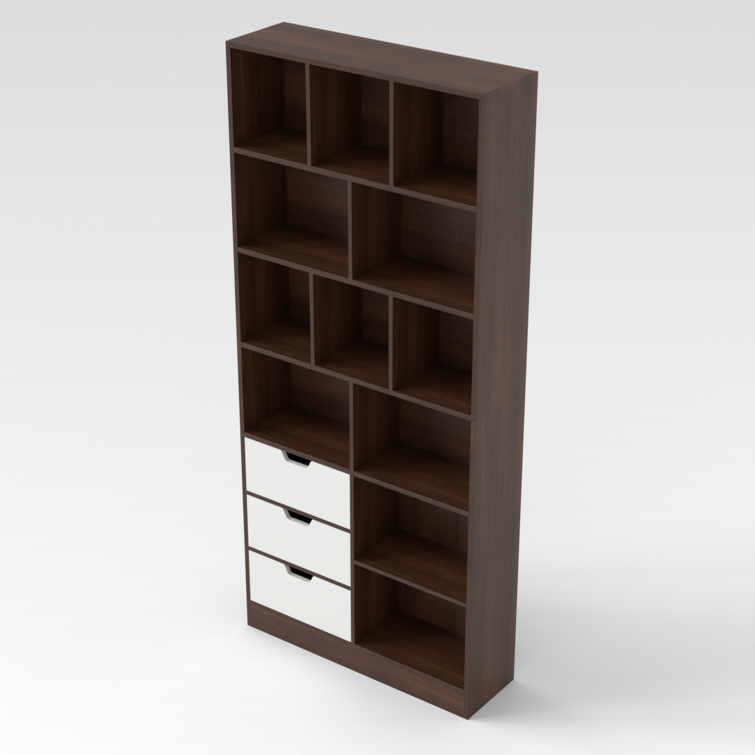 Prairie Oak & Warm White Bookcase