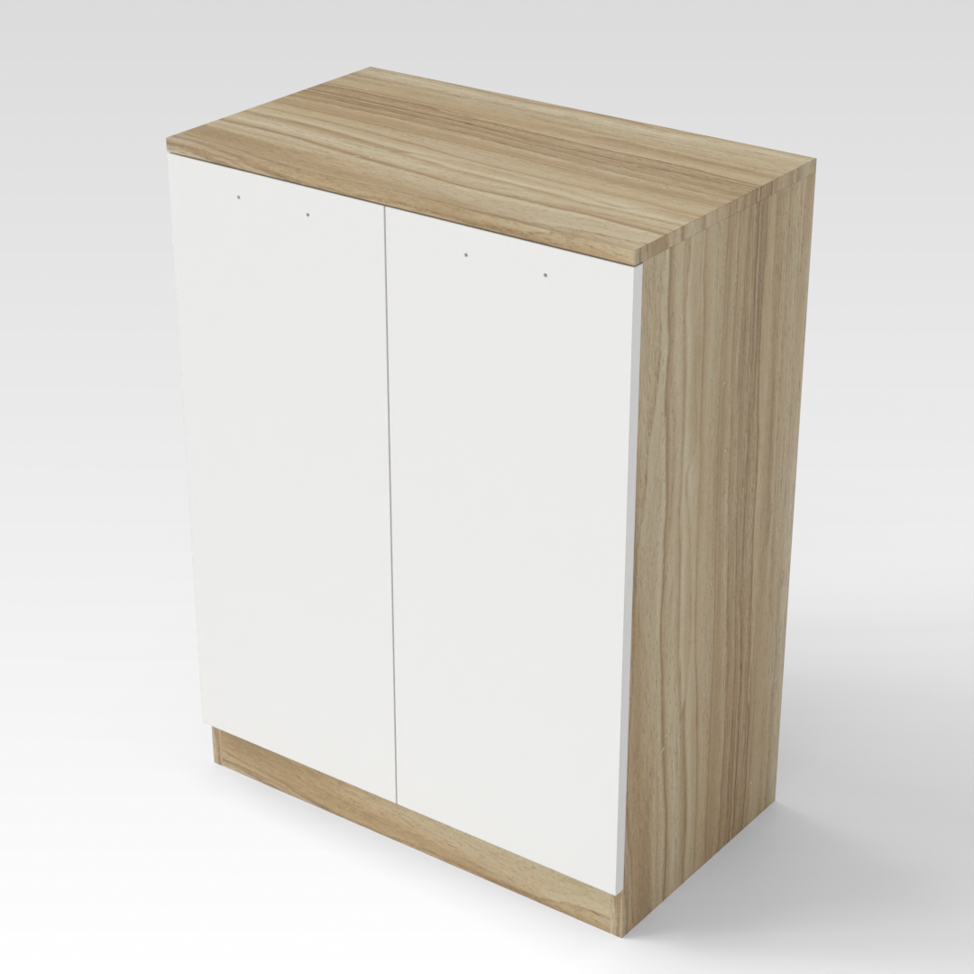 Country Oak & Warm White Shoe Cabinet