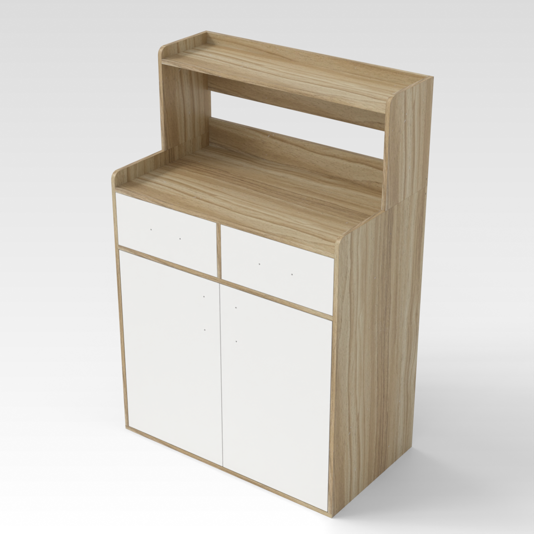 Country Oak & Warm White Sideboard