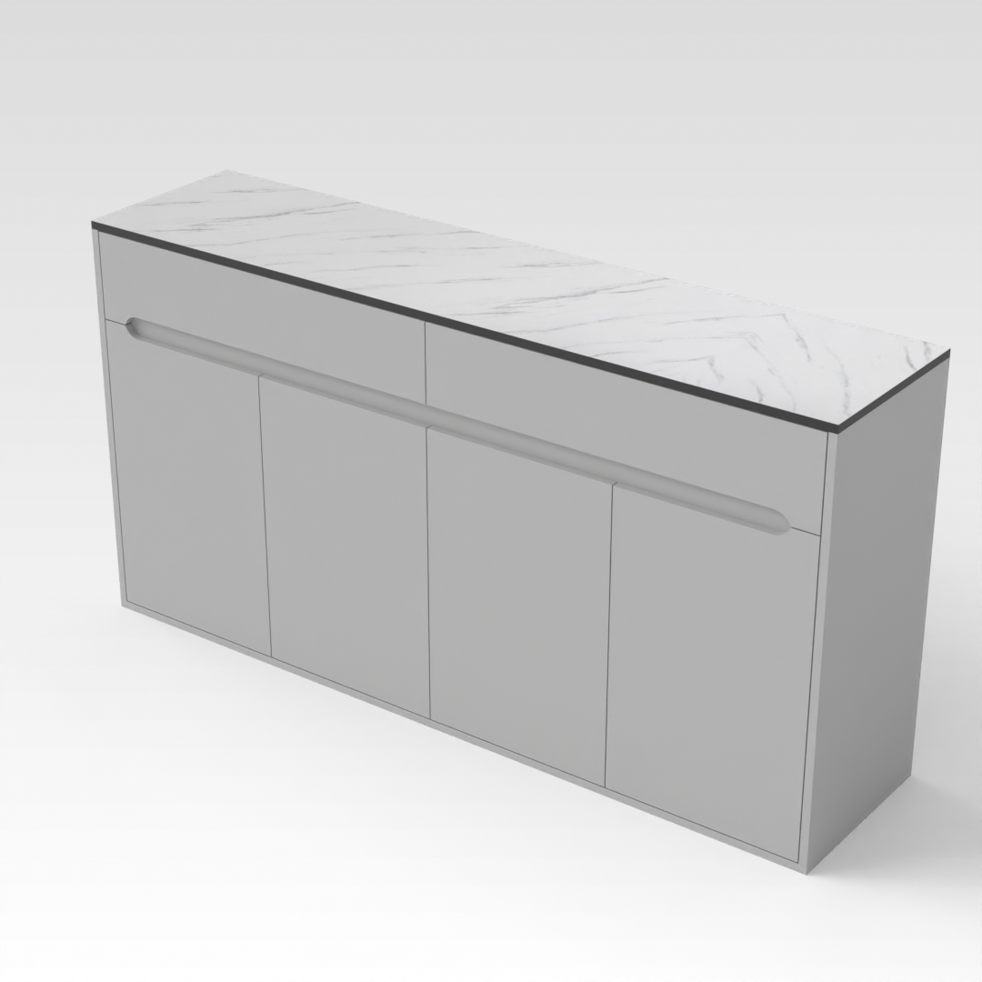 Light Gray & White Marble Grain Shoe Cabinet