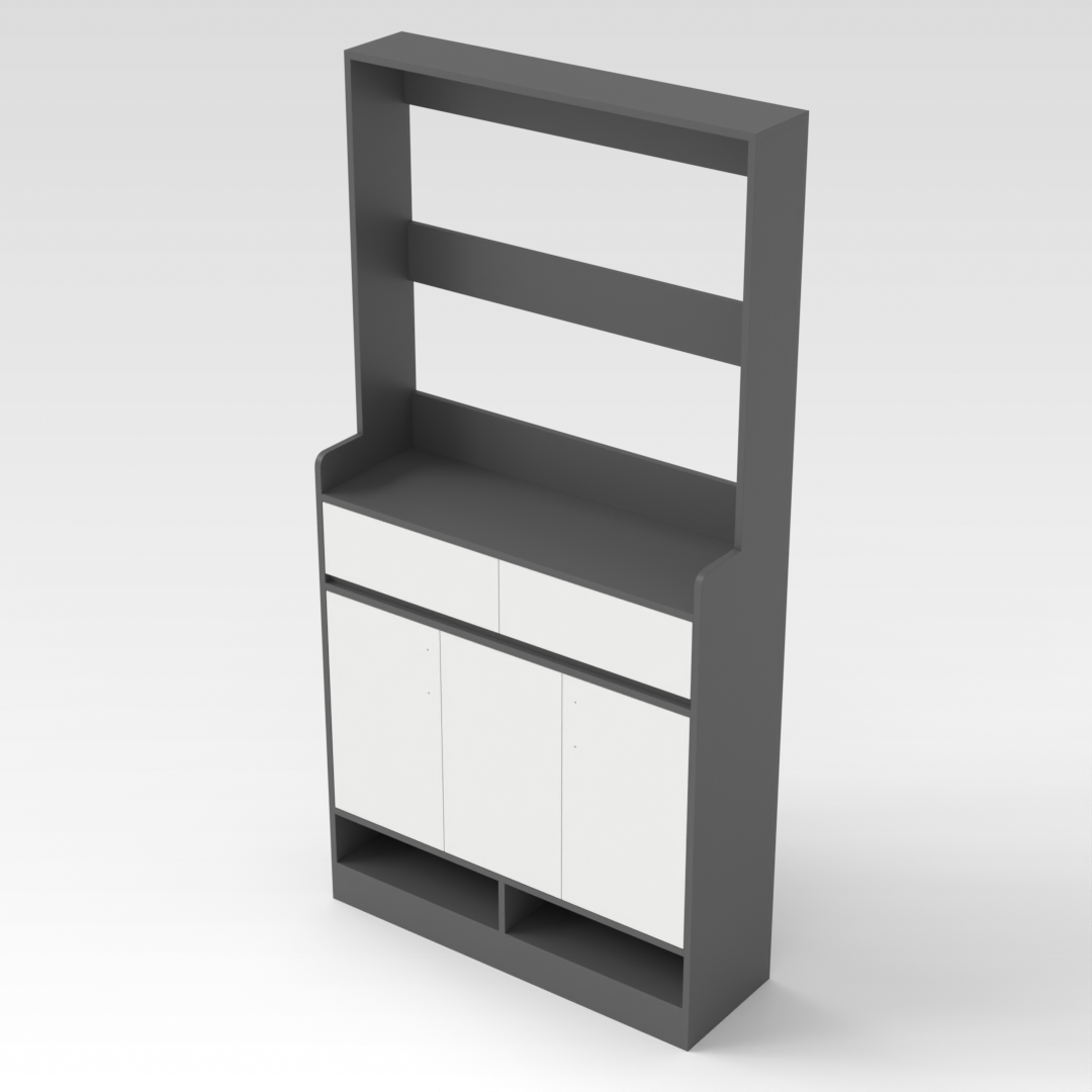 Sky Gray & Warm White Shoe Cabinet