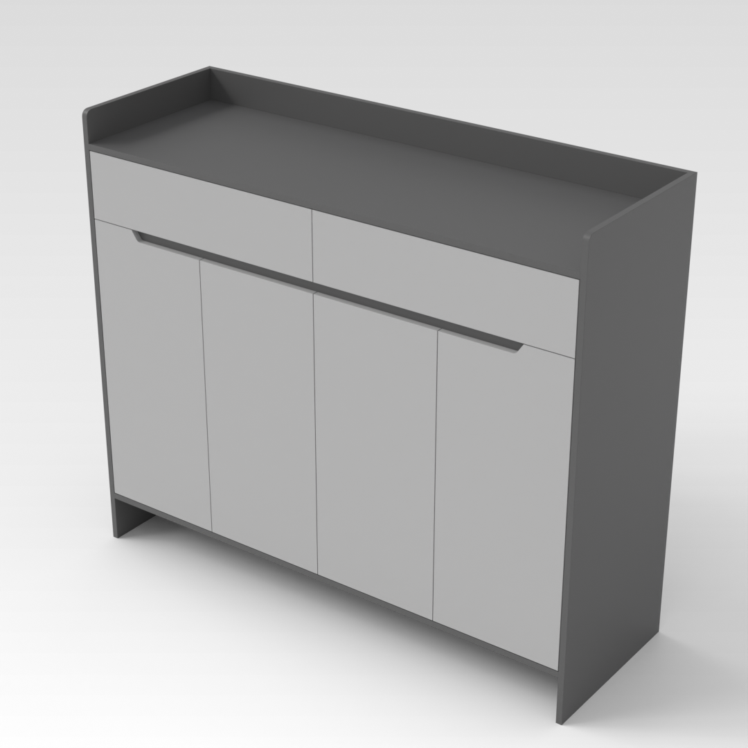 Sky Gray & Light Gray Shoe Cabinet