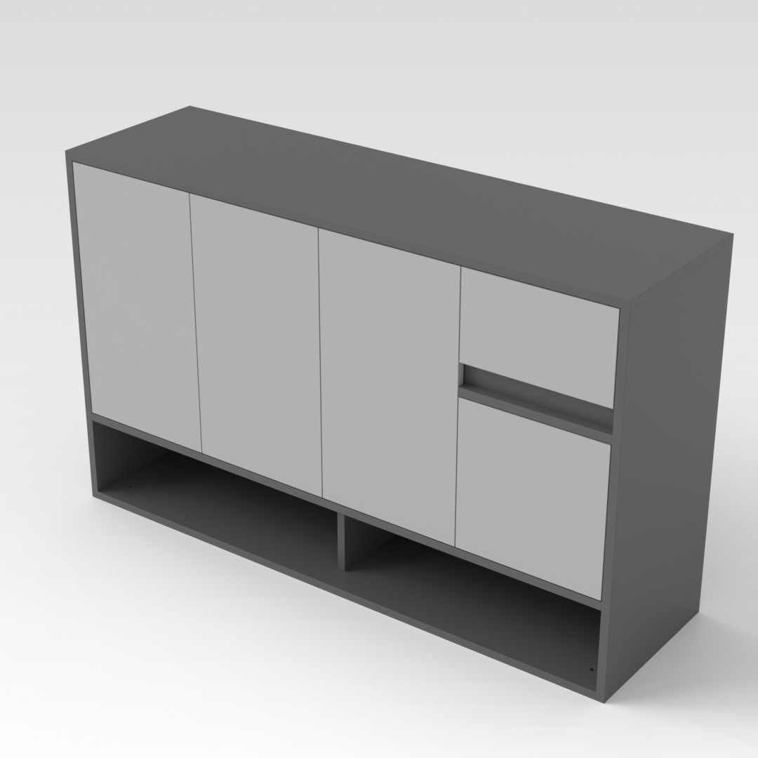 Sky Gray & Light Gray Shoe Cabinet
