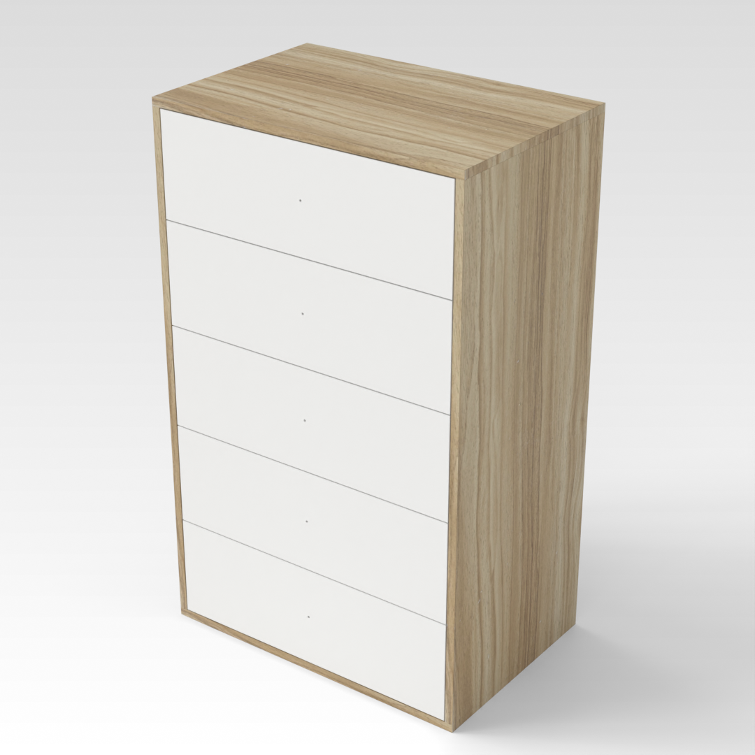 Country Oak & Warm White Dresser