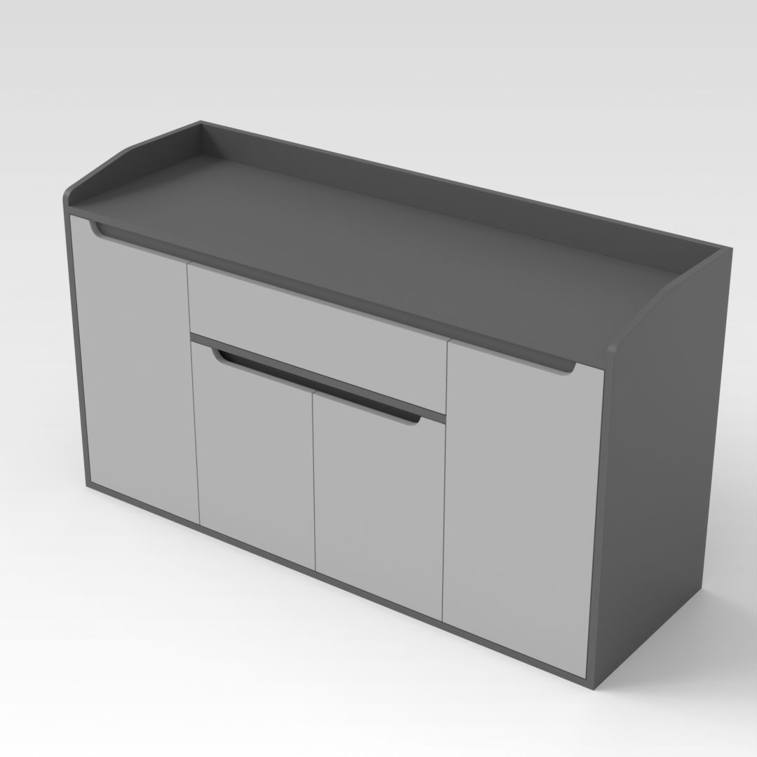 Sky Gray & Light Gray Shoe Cabinet