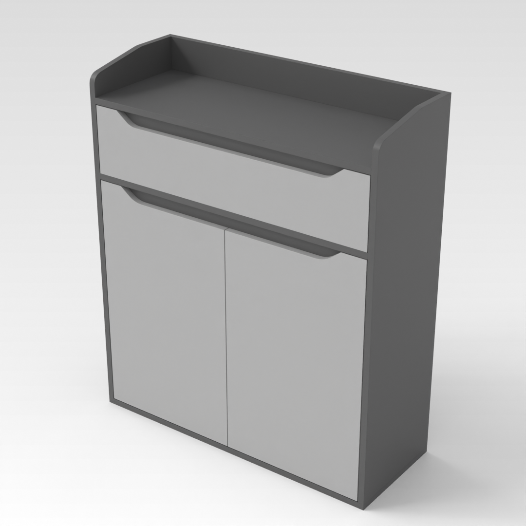 Sky Gray & Light Gray Shoe Cabinet