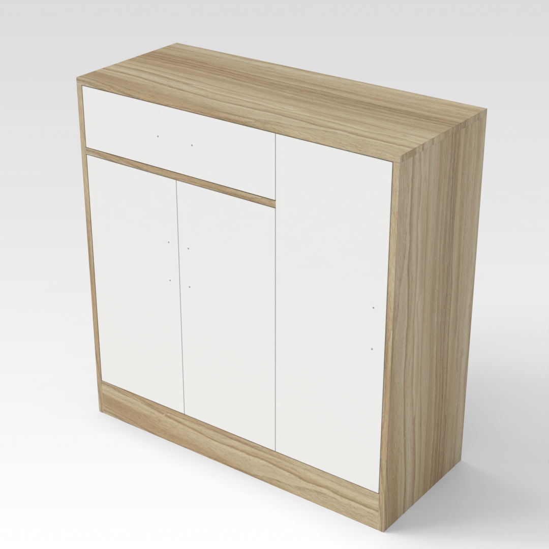 Country Oak & Warm White Sideboard