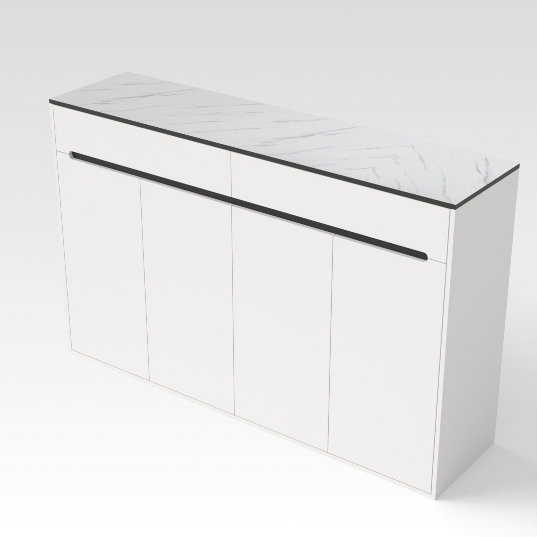 Warm White & Black Shoe Cabinet