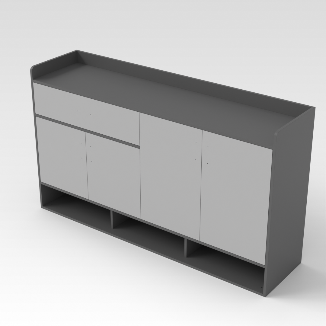 Sky Gray & Light Gray Shoe Cabinet