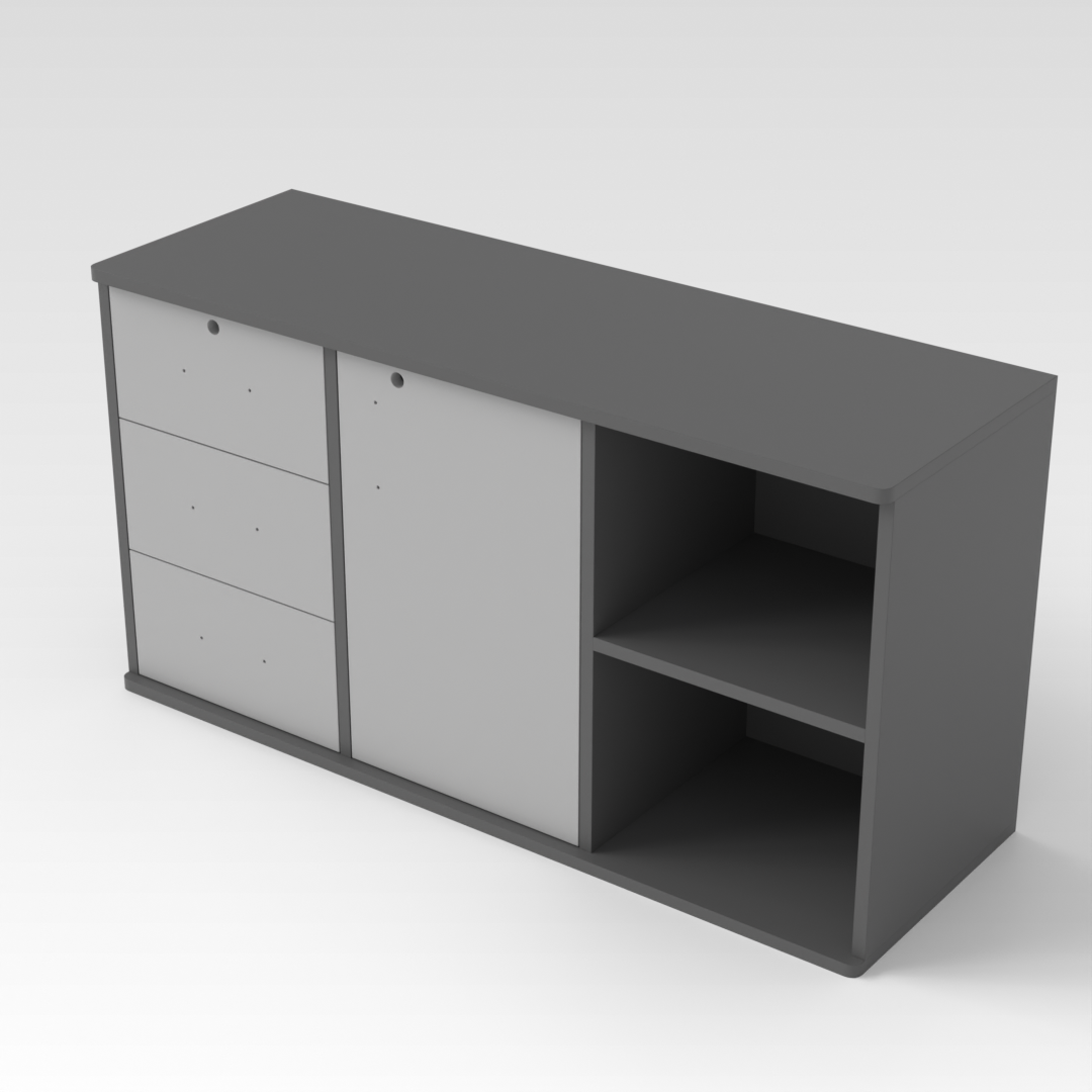 Sky Gray & Light Gray File Cabinet