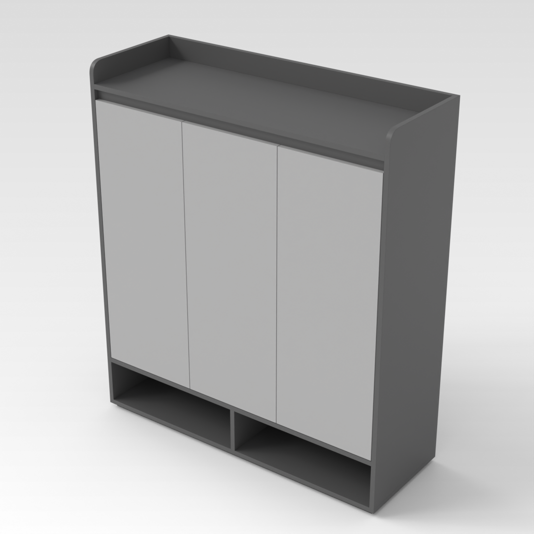 Sky Gray & Light Gray Shoe Cabinet