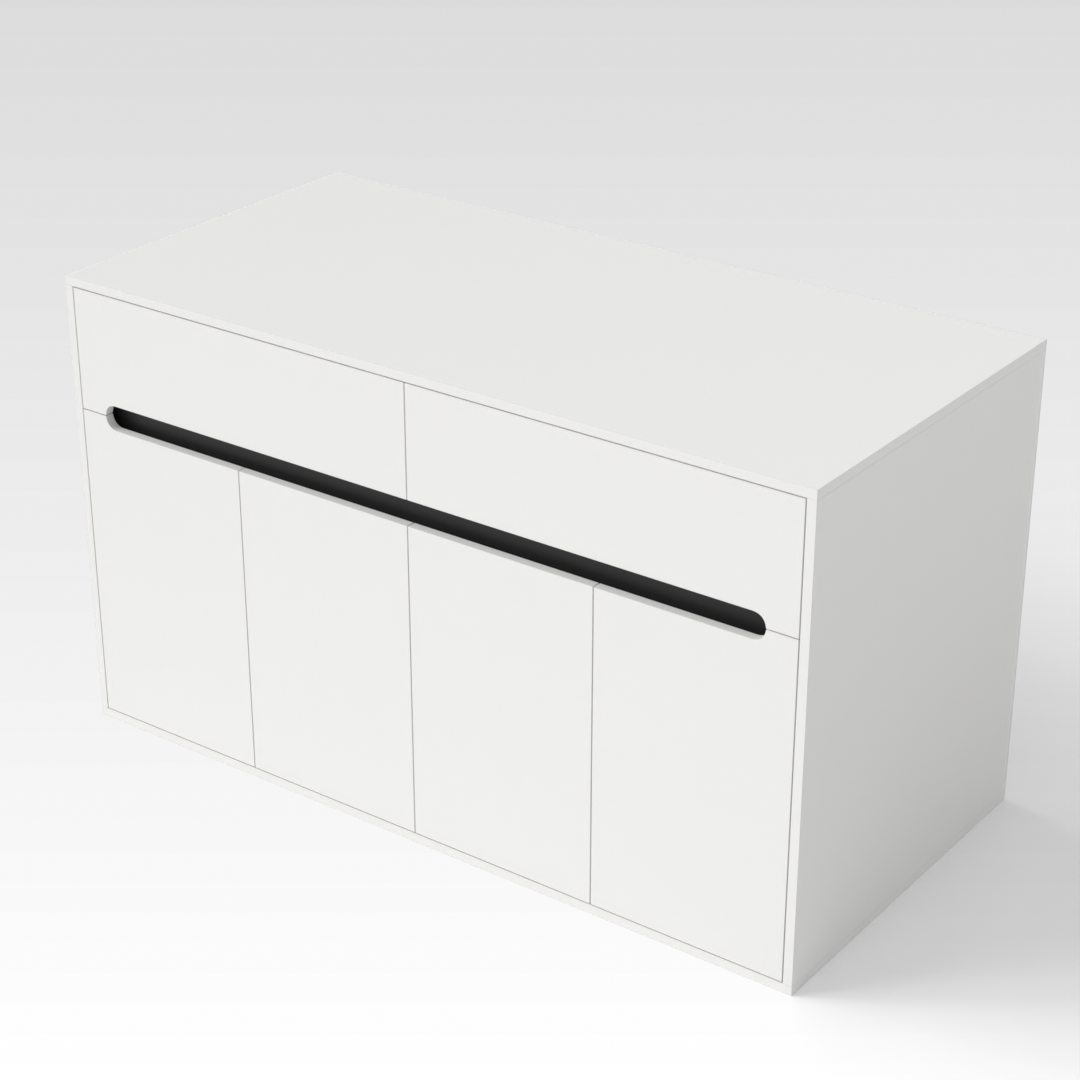 Warm White & Black Shoe Cabinet