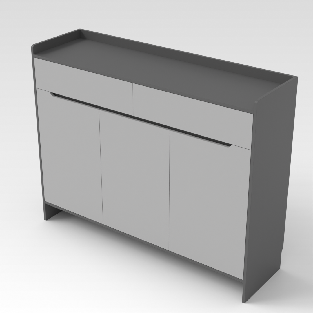 Sky Gray & Light Gray Shoe Cabinet