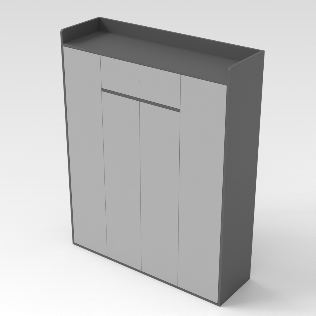 Sky Gray & Light Gray Shoe Cabinet