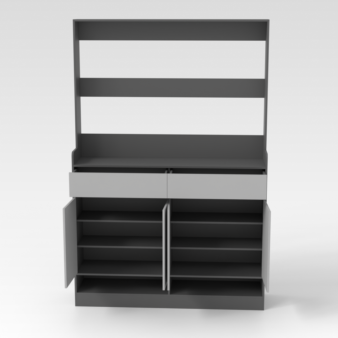 Sky Gray & Light Gray Shoe Cabinet