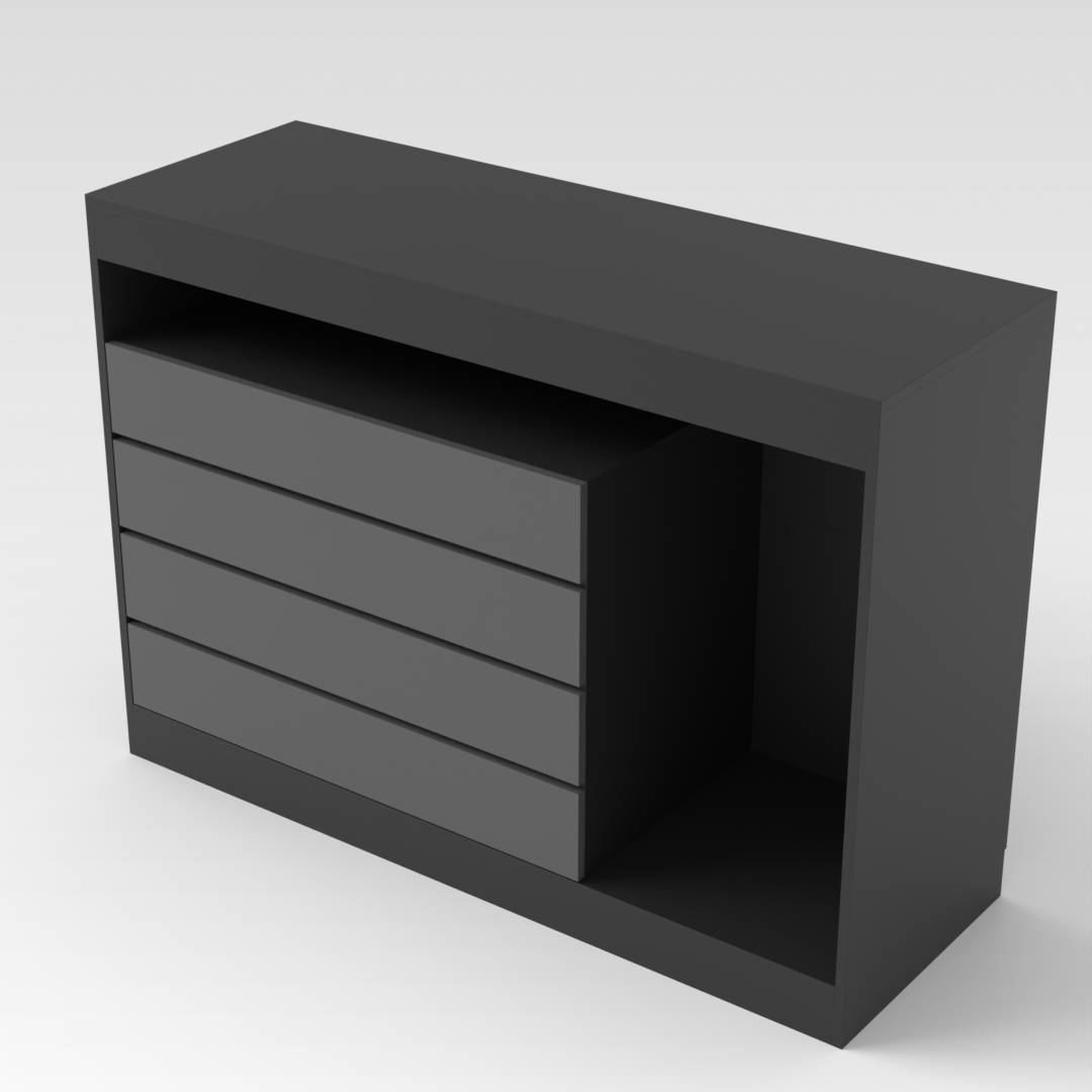 Black & Sky Gray Storage Cabinet