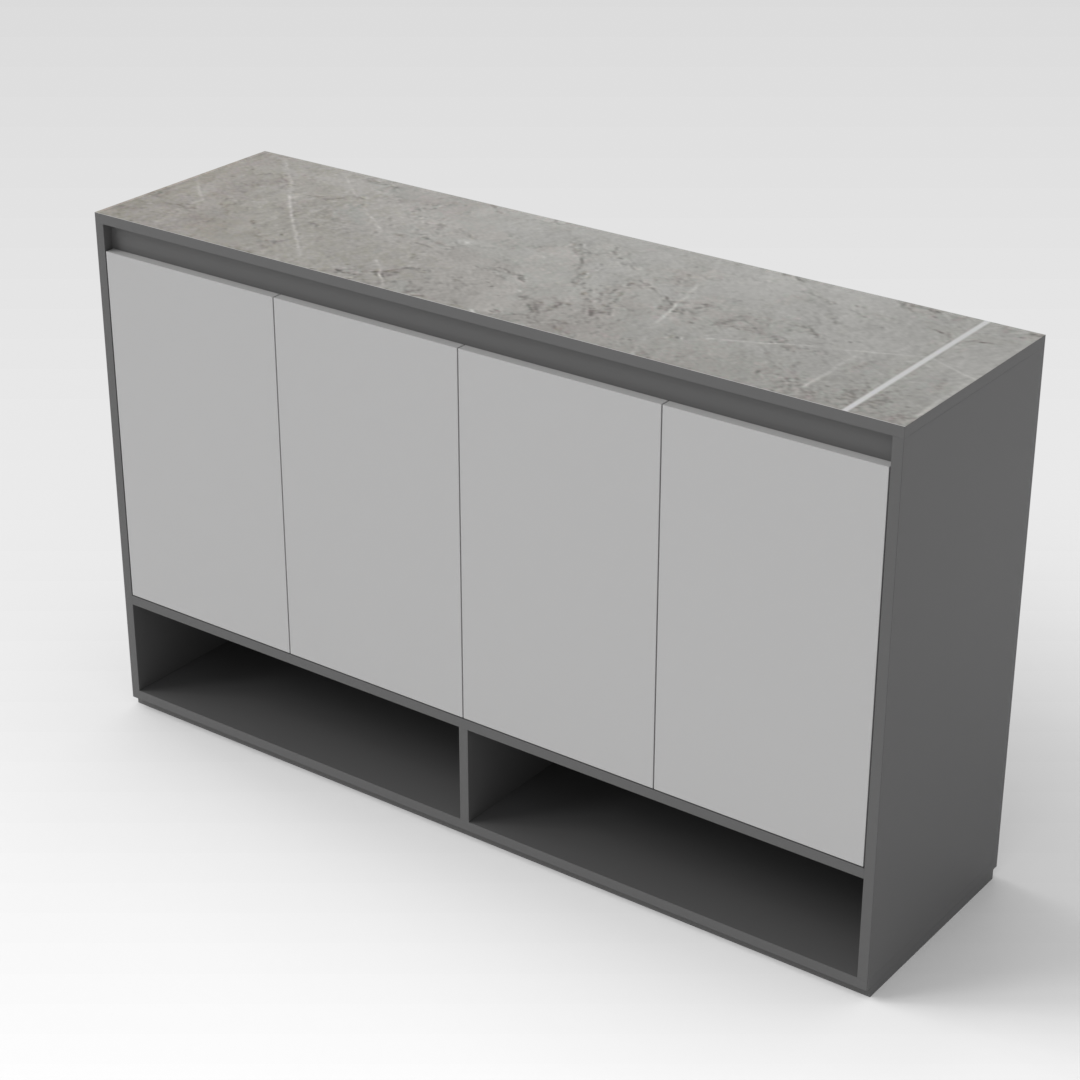 Sky Gray & Light Gray Shoe Cabinet