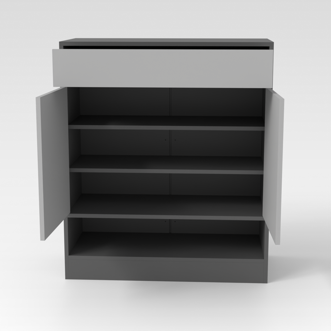 Sky Gray & Light Gray Shoe Cabinet