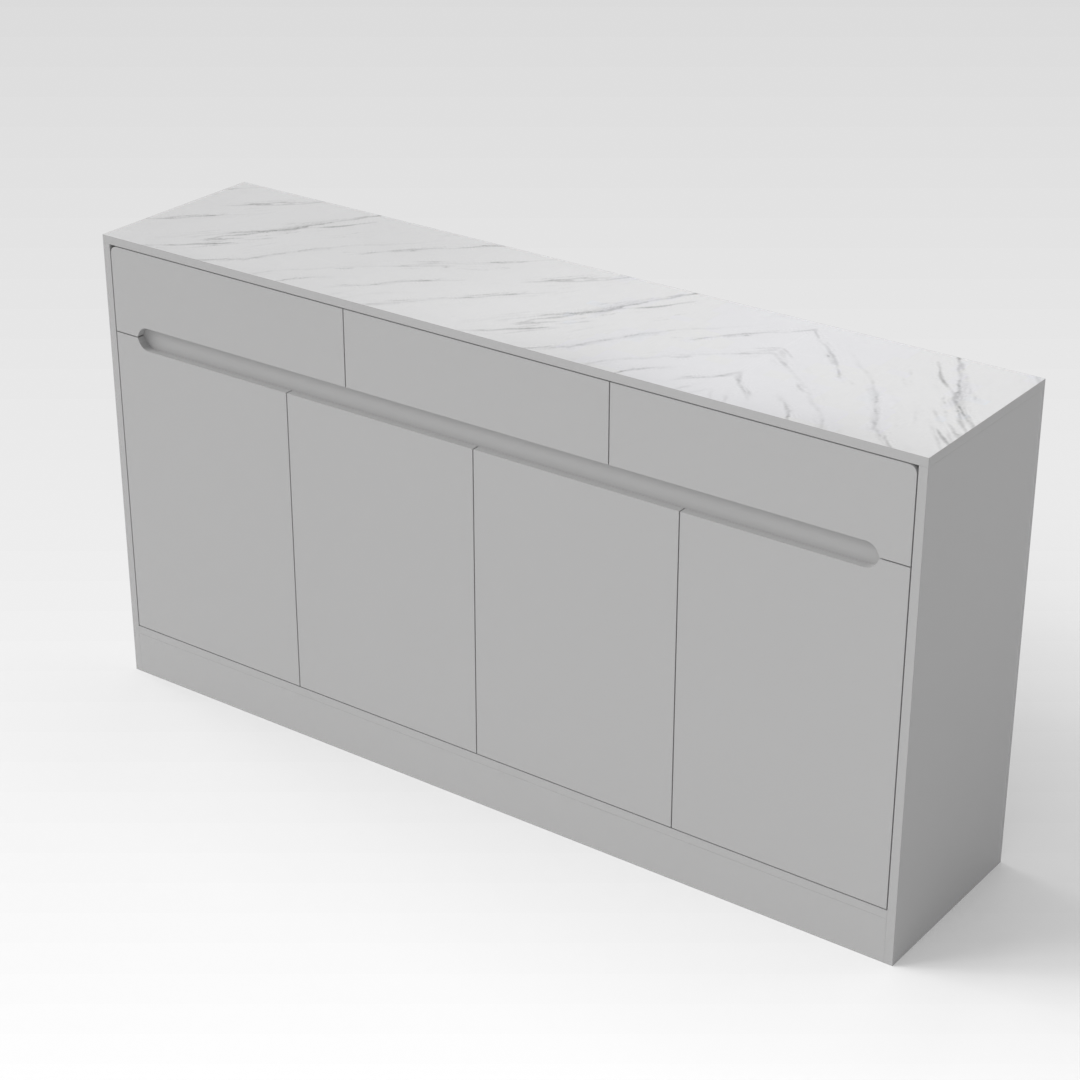 Light Gray & White Marble Grain Shoe Cabinet