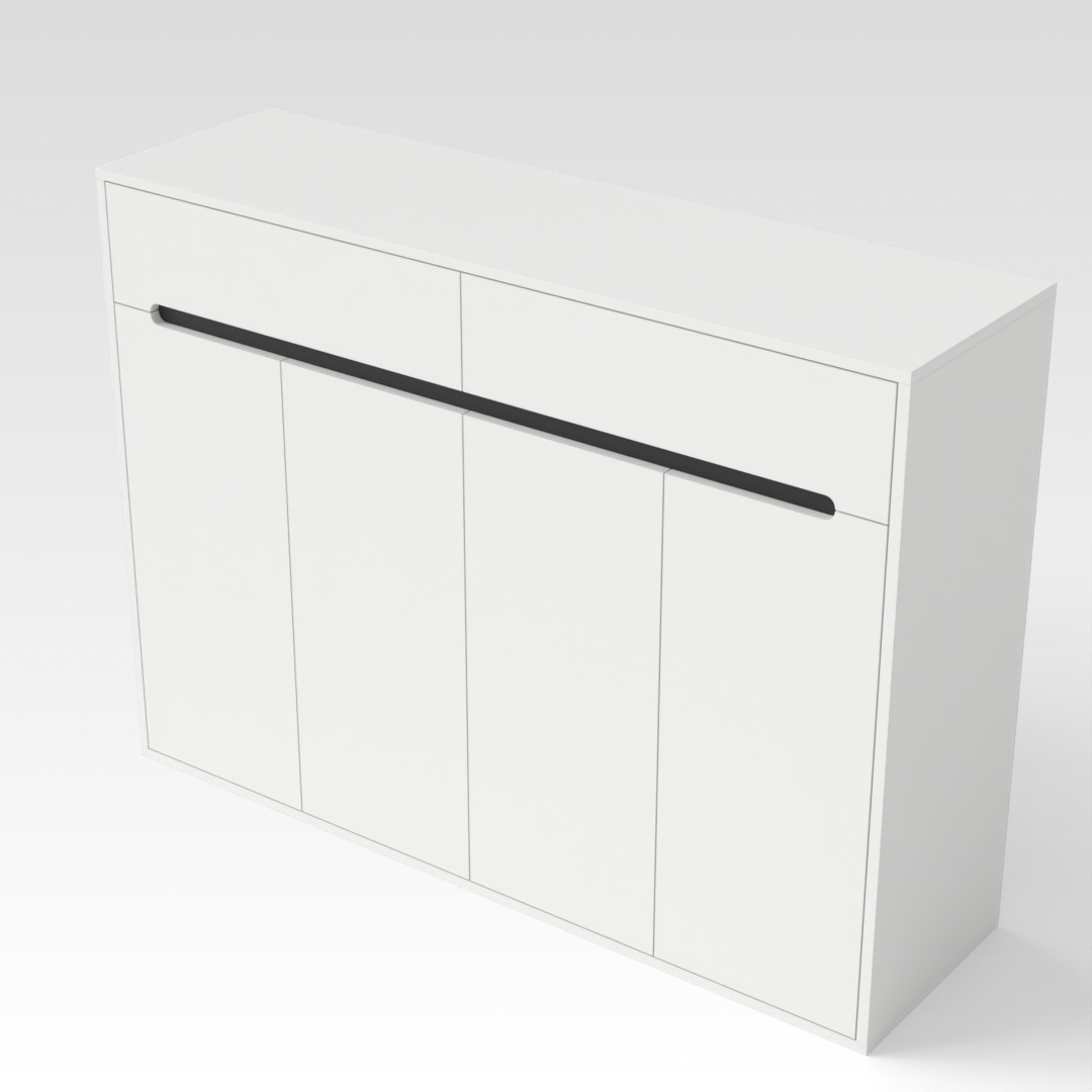 Warm White & Black Shoe Cabinet