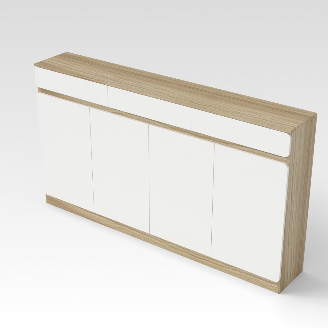 Country Oak & Warm White Shoe Cabinet