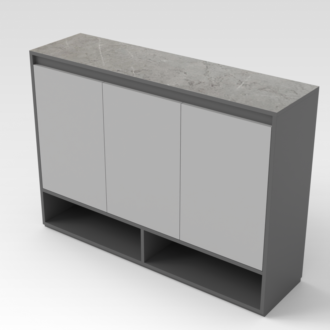 Sky Gray & Light Gray Shoe Cabinet