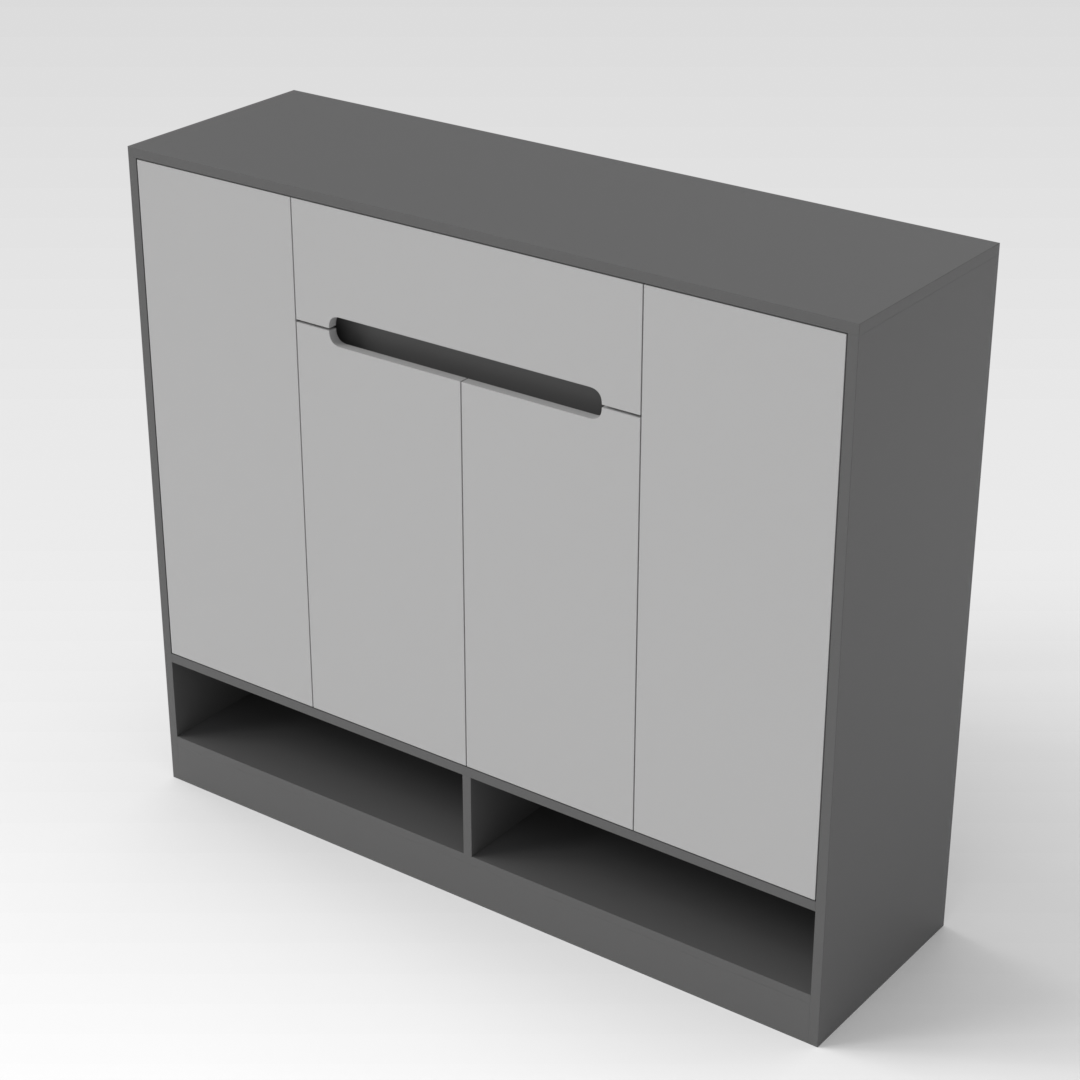 Sky Gray & Light Gray Shoe Cabinet