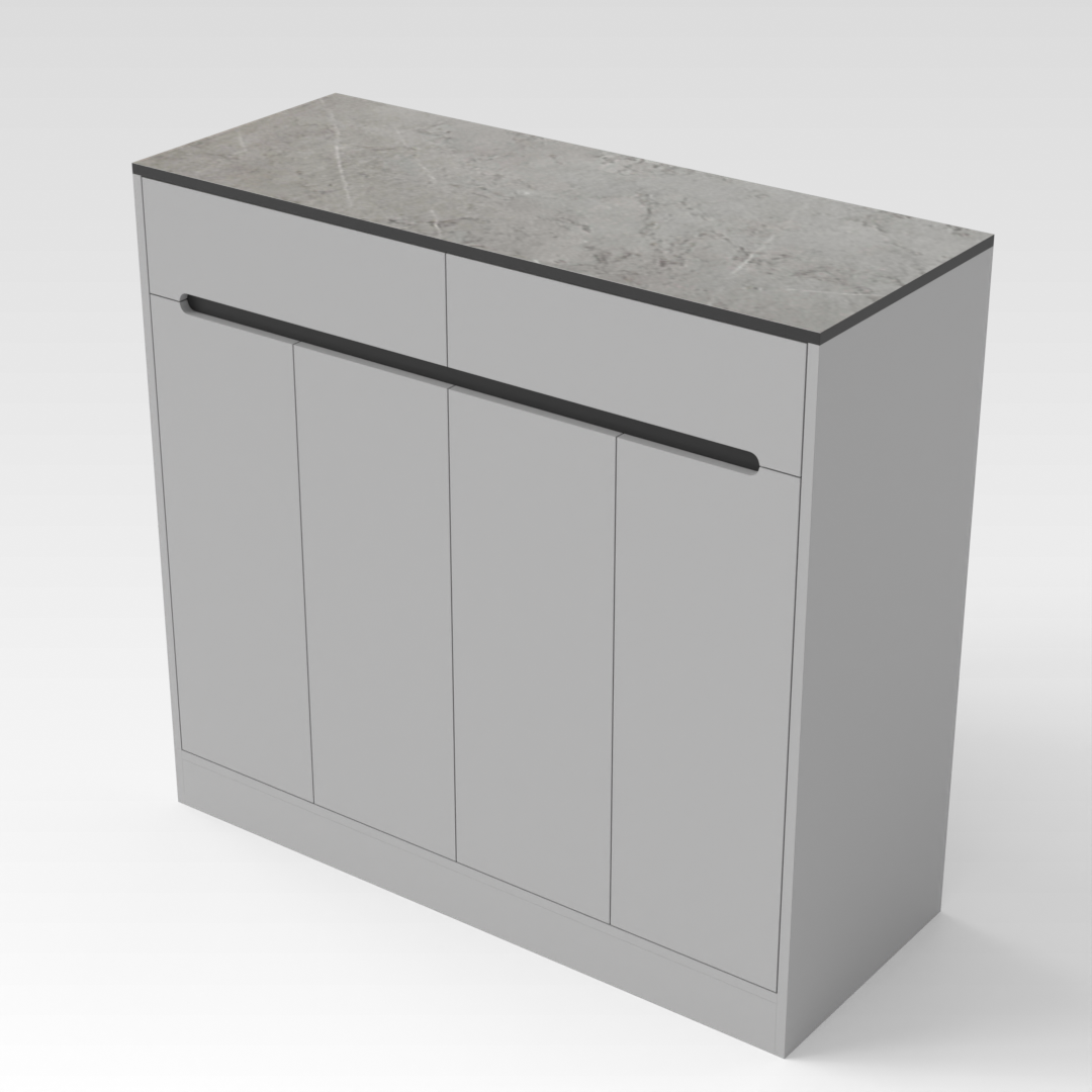 Light Gray & Black Shoe Cabinet
