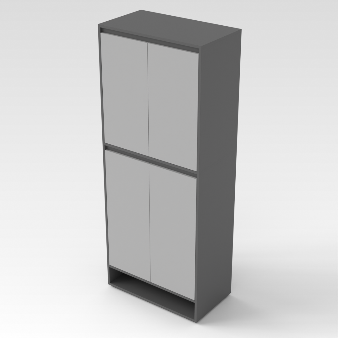 Sky Gray & Light Gray Bookcase