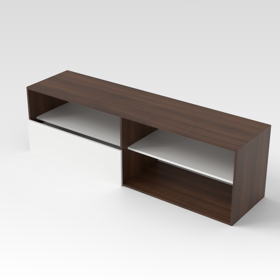 Prairie Oak & Warm White TV Stand