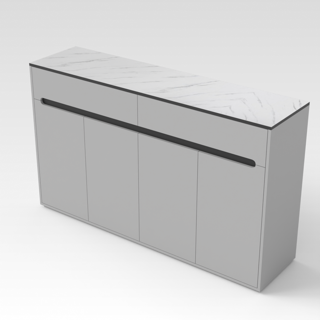 Light Gray & White Marble Grain Shoe Cabinet