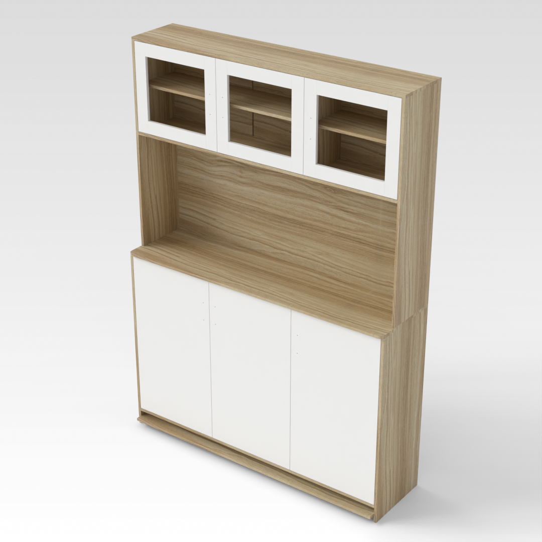 Country Oak & Warm White Sideboard