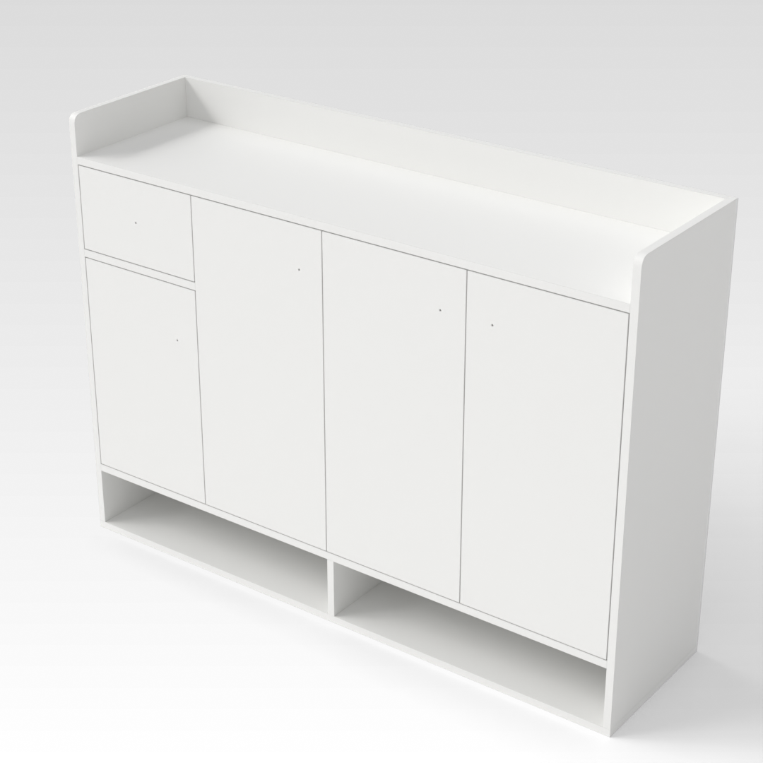 Warm White Shoe Cabinet