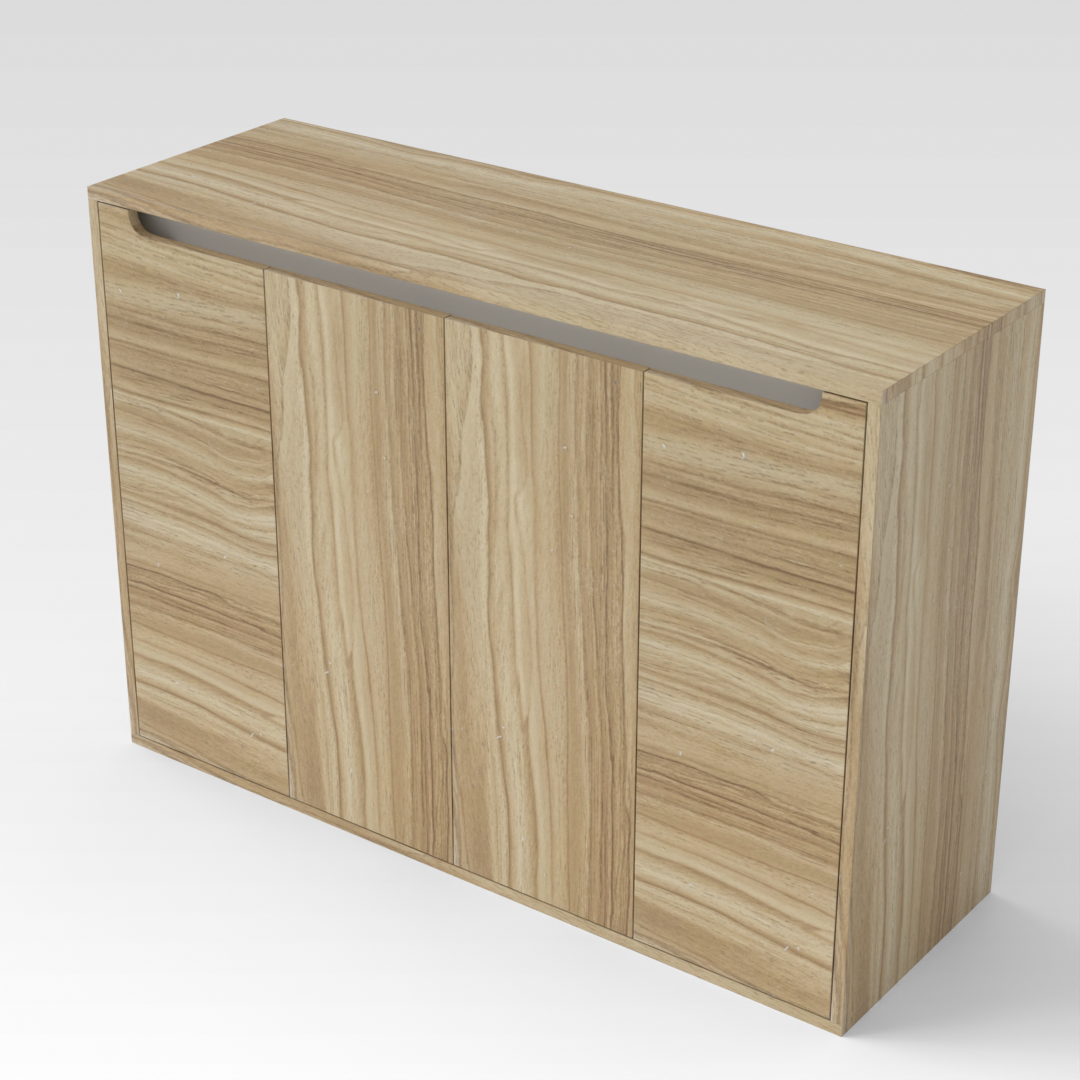 Country Oak & Warm White Shoe Cabinet