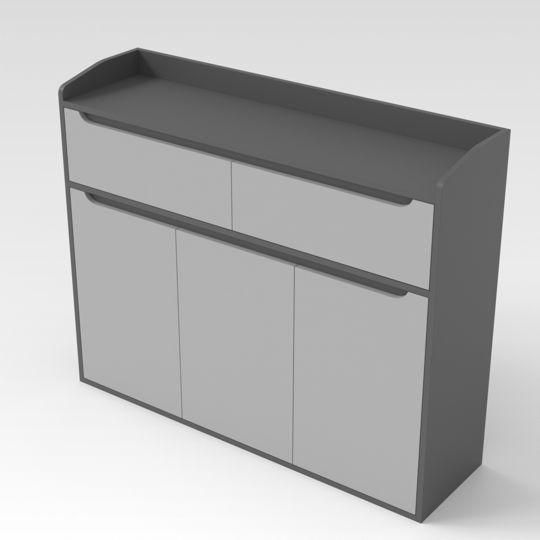Sky Gray & Light Gray Shoe Cabinet