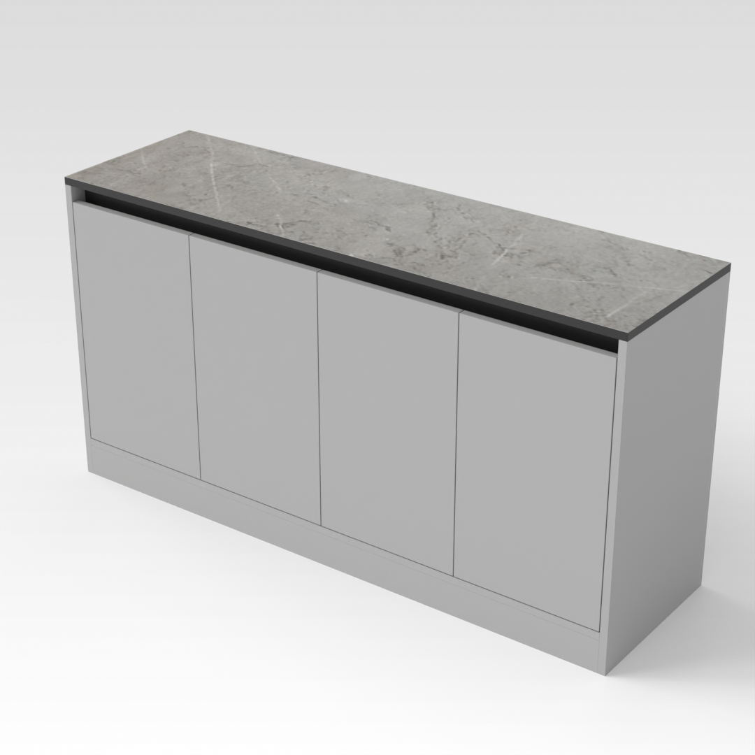 Light Gray & Black Shoe Cabinet