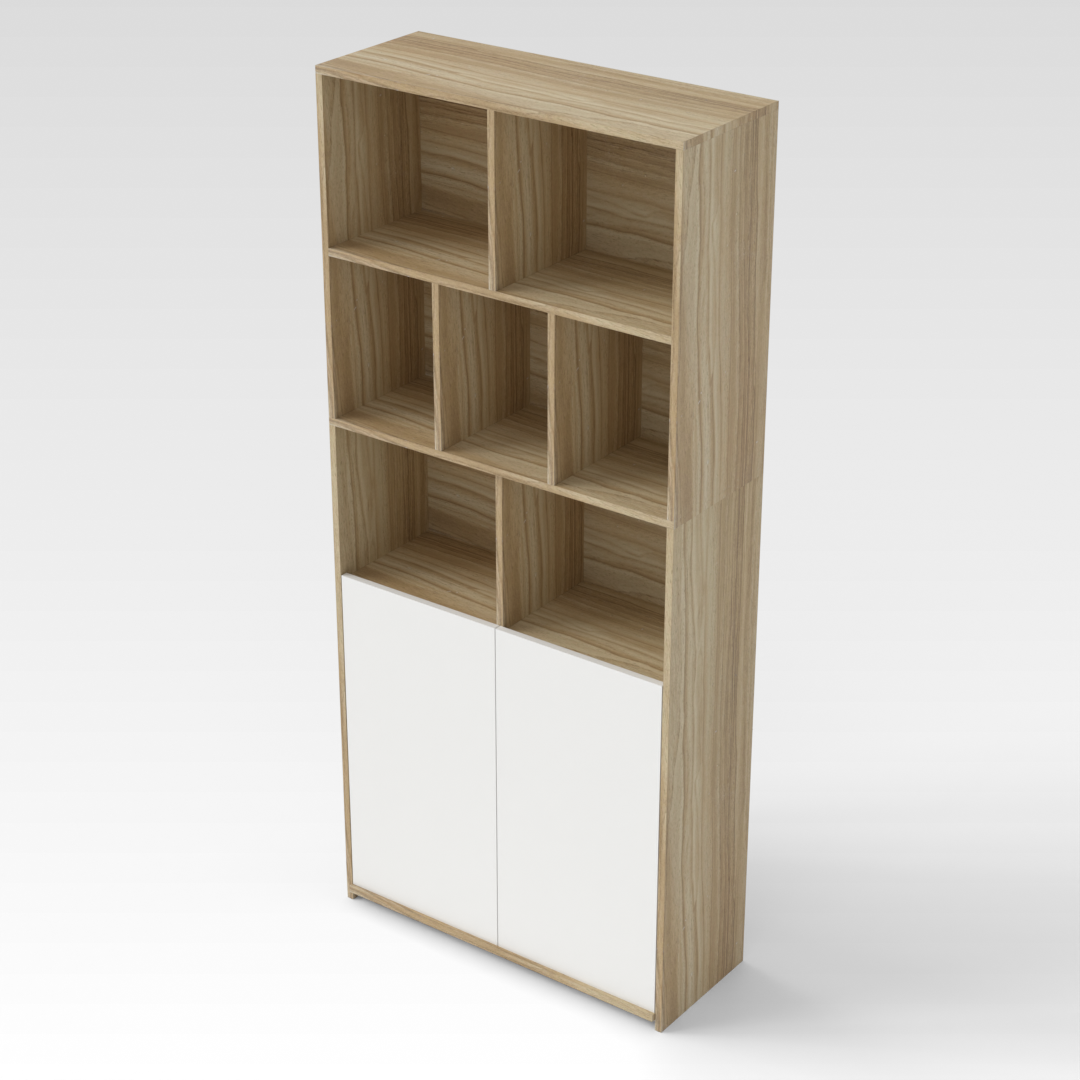 Country Oak & Warm White Bookshelf