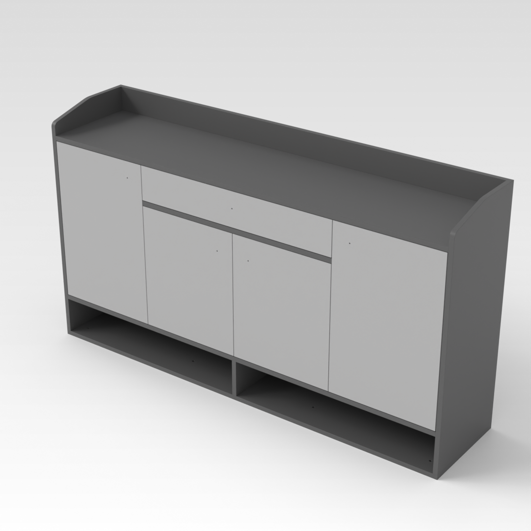 Sky Gray & Light Gray Shoe Cabinet