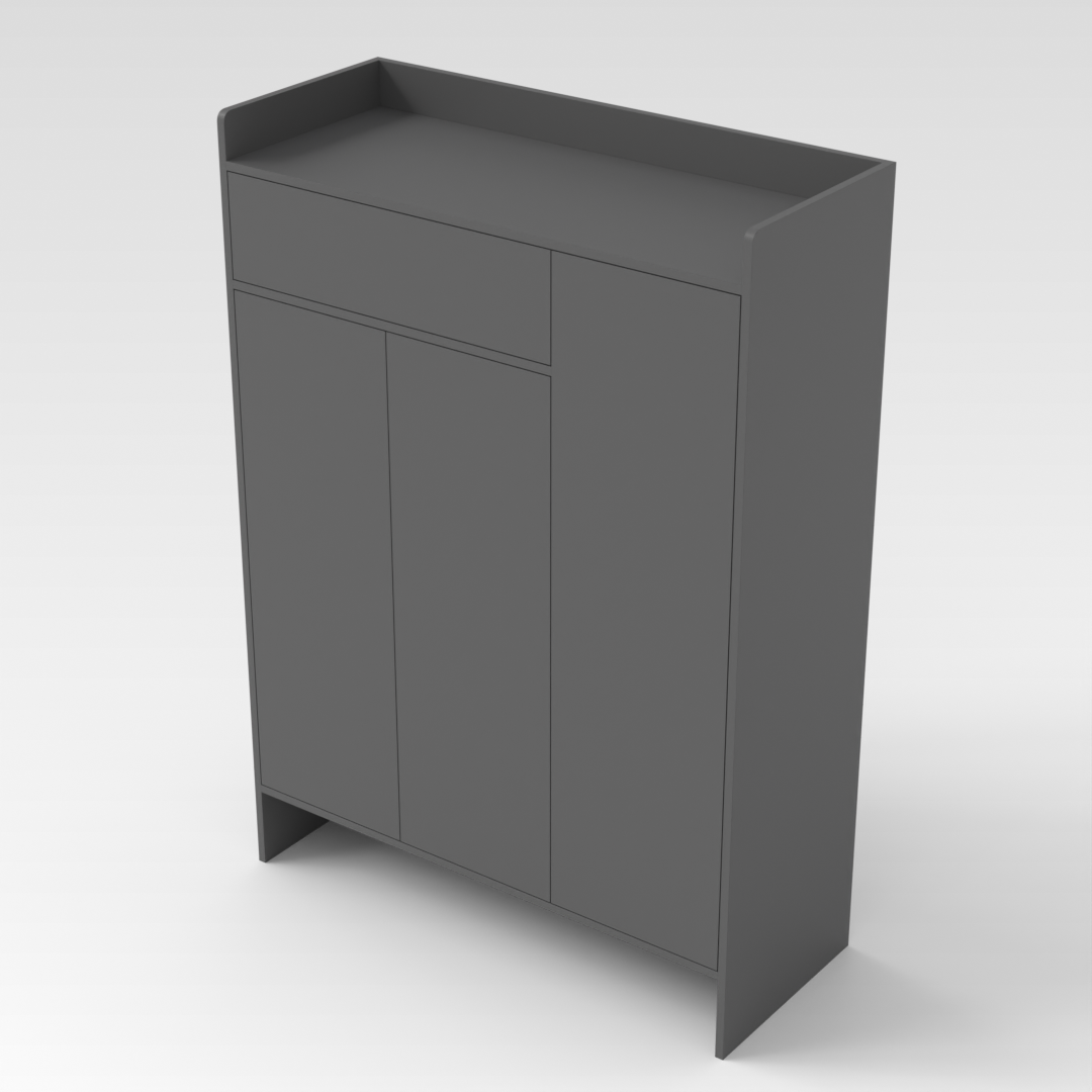 Sky Gray Shoe Cabinet