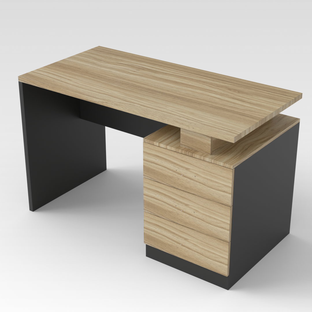Black & Country Oak Office Desk