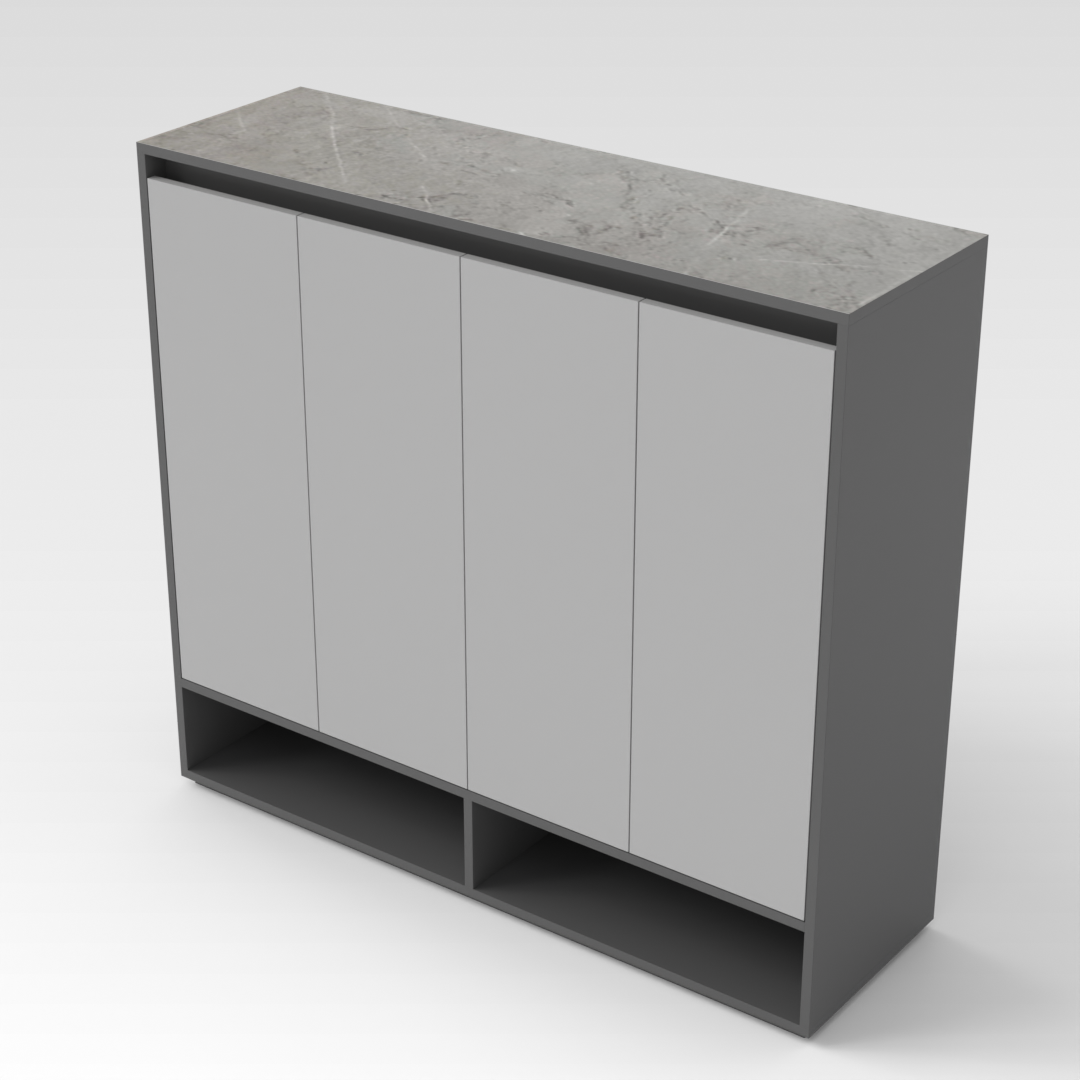 Light Gray & Sky Gray Shoe Cabinet