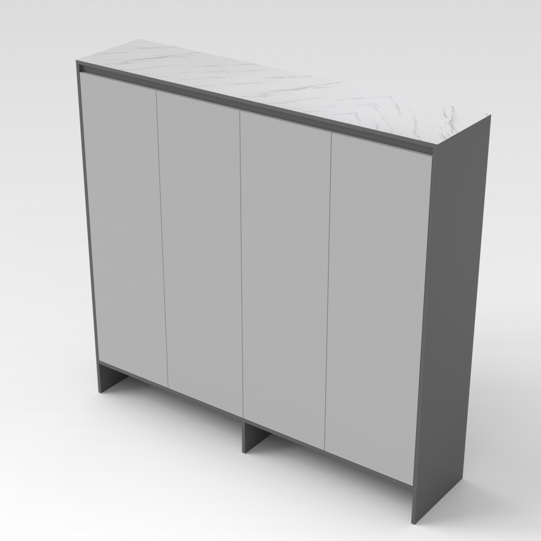 Light Gray & Sky Gray Shoe Cabinet
