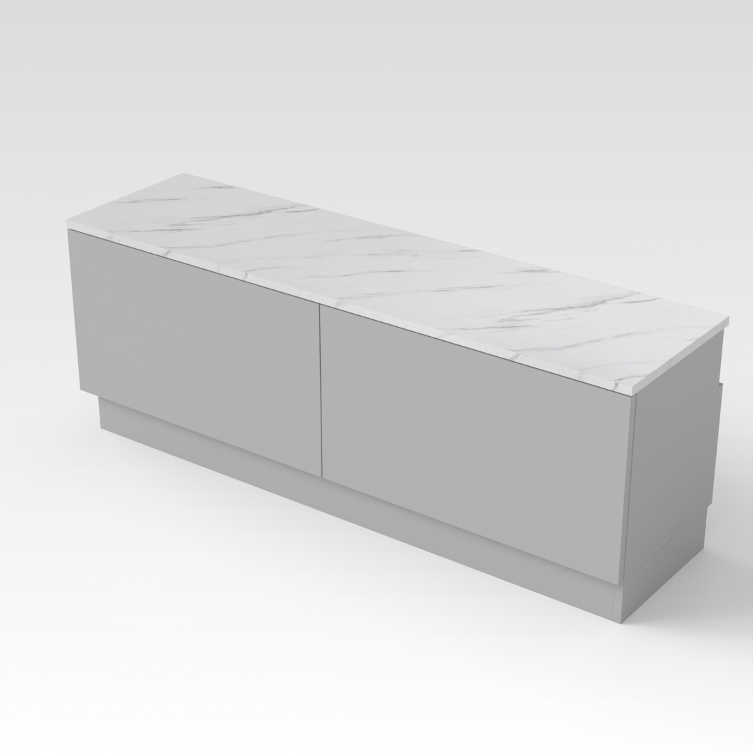 Light Gray & White Marble Grain TV Stand